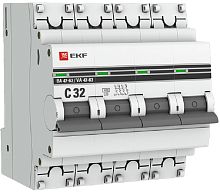 Выключатель автоматический EKF PROxima ВА47-63 4п 32А C 4.5кА картинка